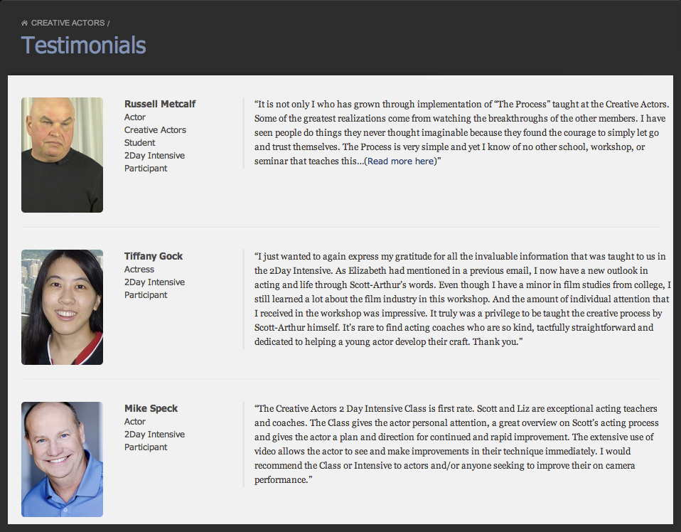Click to view 2Day Intensive Testimonials